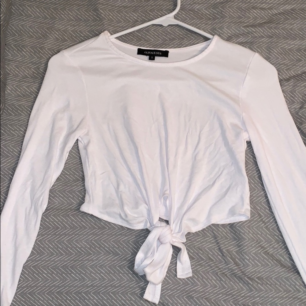 White Ruby and Jenna tied crop top